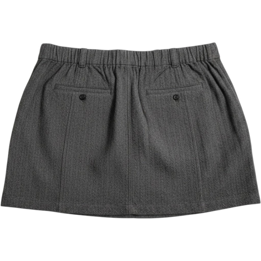 Free People FP Movement Grey Herringbone Mini Skirt Size 12 NWT Y2K Preppy Style